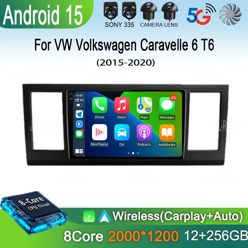 

Car Radio Android 15 For VW Volkswagen Caravelle 6 T6 2015 - 2020 Multimedia Video Player Auto Carplay Navigation GPS WIFI QLED