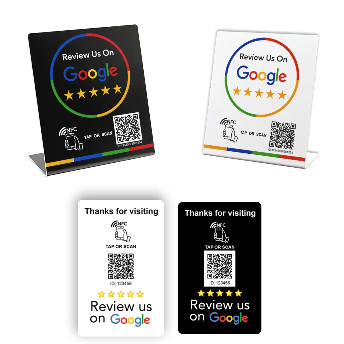NFC 215 Программируемый QR-код TAP Обзор Google Акриловые наклейки Карта NFC Станция Таблица 13,56 МГц Водонепроницаемая подставка NFC Обзорная карта