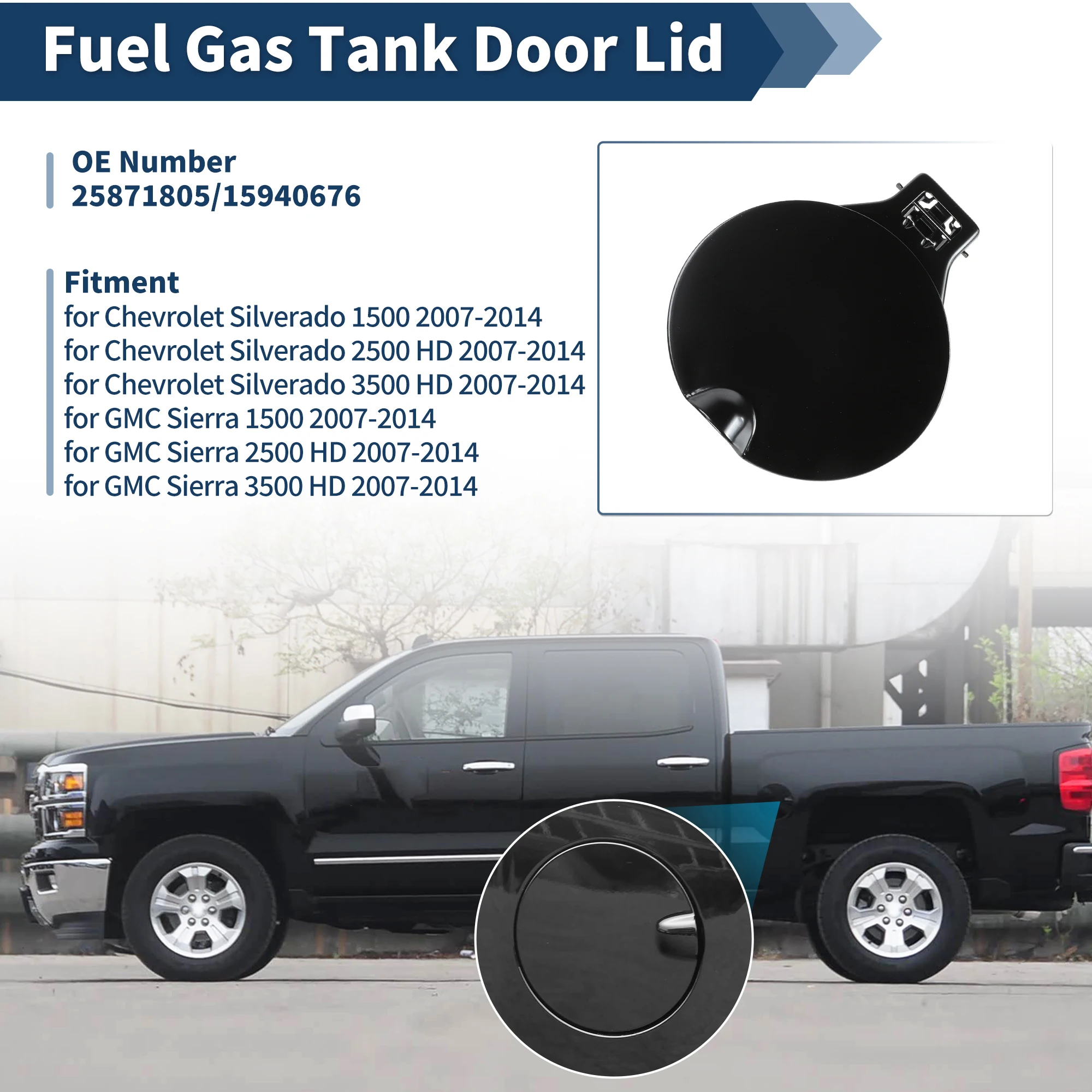 

UXCELL Крышка топливной горловины газа для Chevry Silverado 1500 2500 3500 07-14 No 25871805