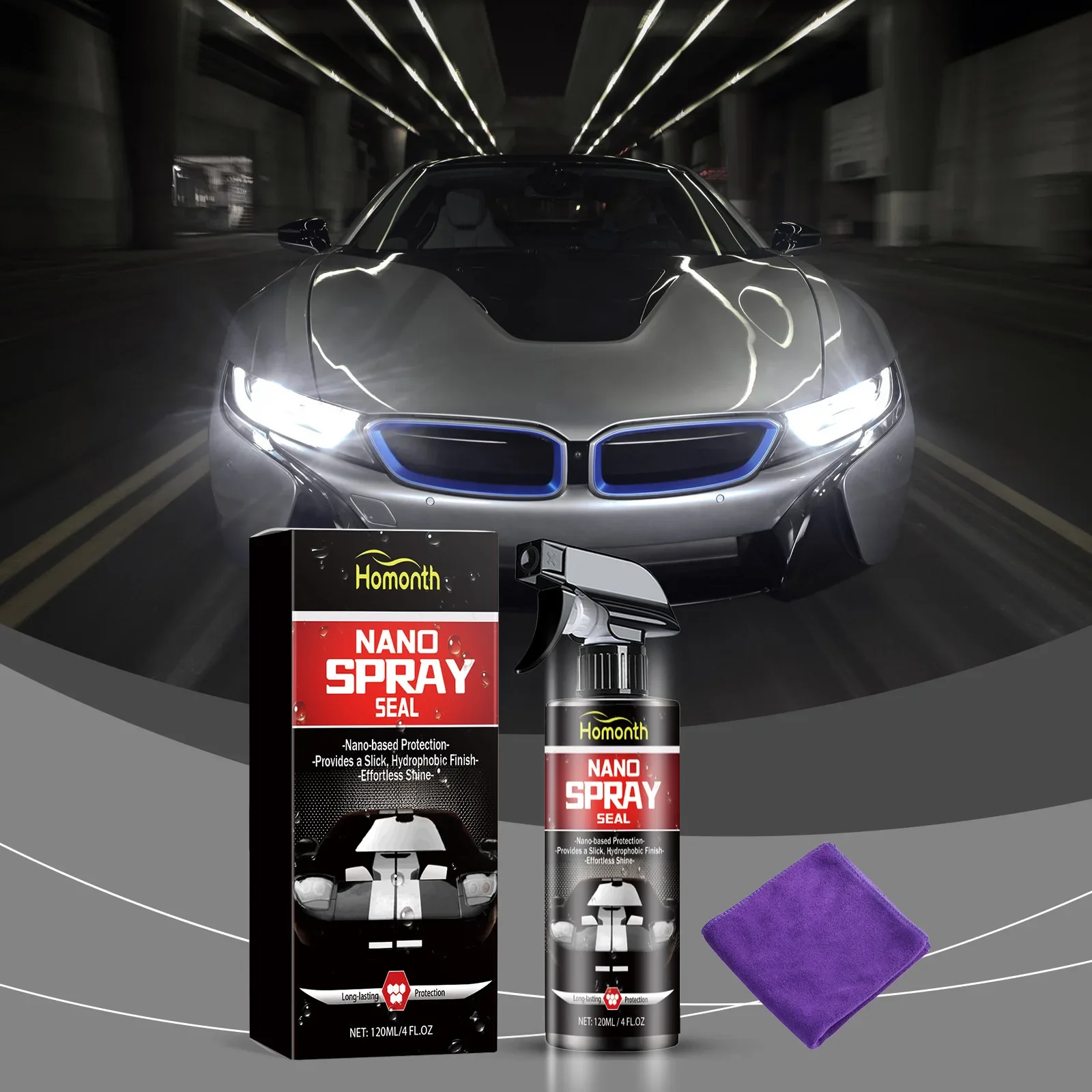 

Auto Nano Shine Coating Spray-Cleans Polishes Car Paint, Anti-Fouling Protective Layer, Reduces Oxidation for Long-Lasting Gloss
