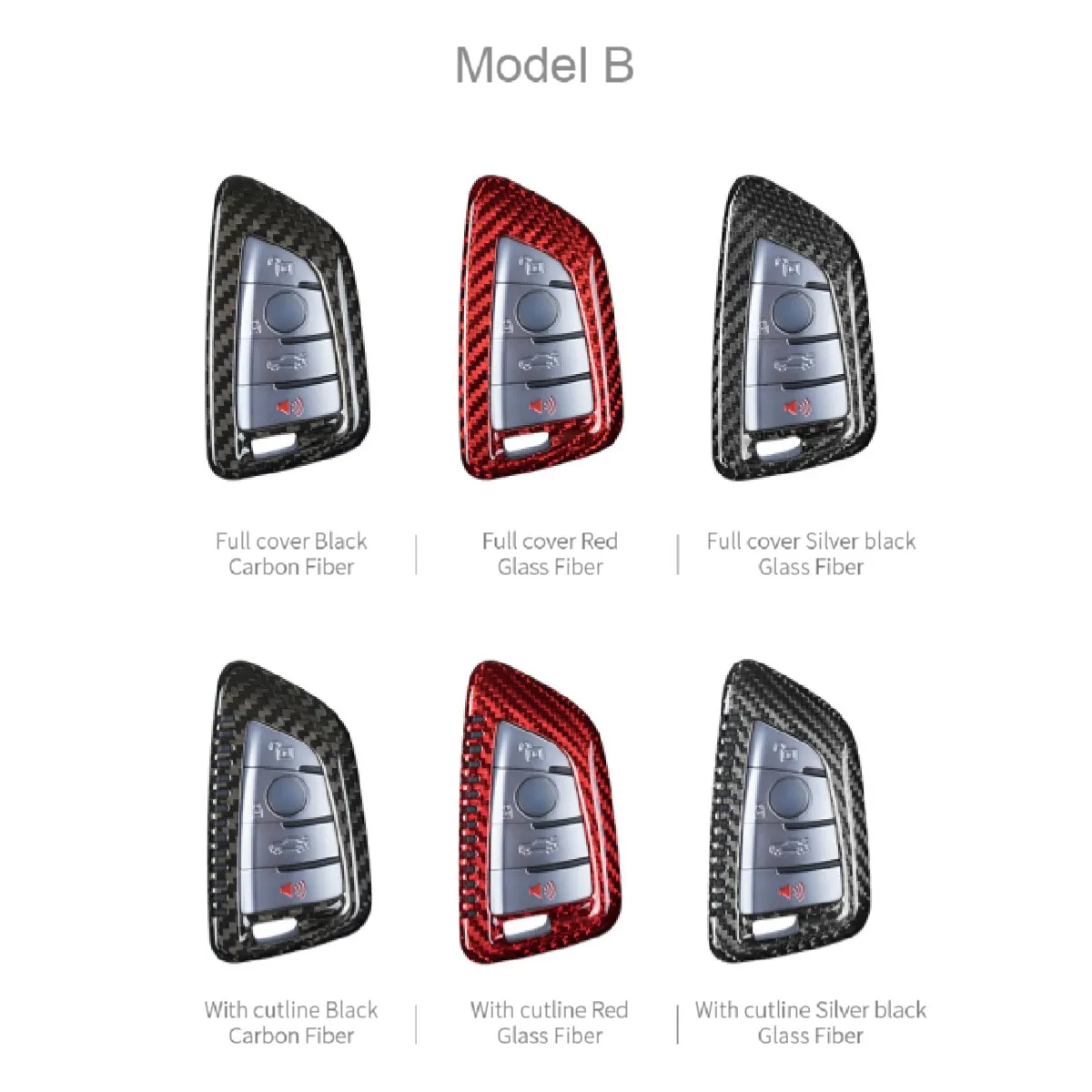 T-Carbon Carbon Fiber Car Key Cover Case Fit For BMW X1 X3 X5 X6 Series 1 2 5 7 F15 F16 E53 E70 E39 F10 F30 G30