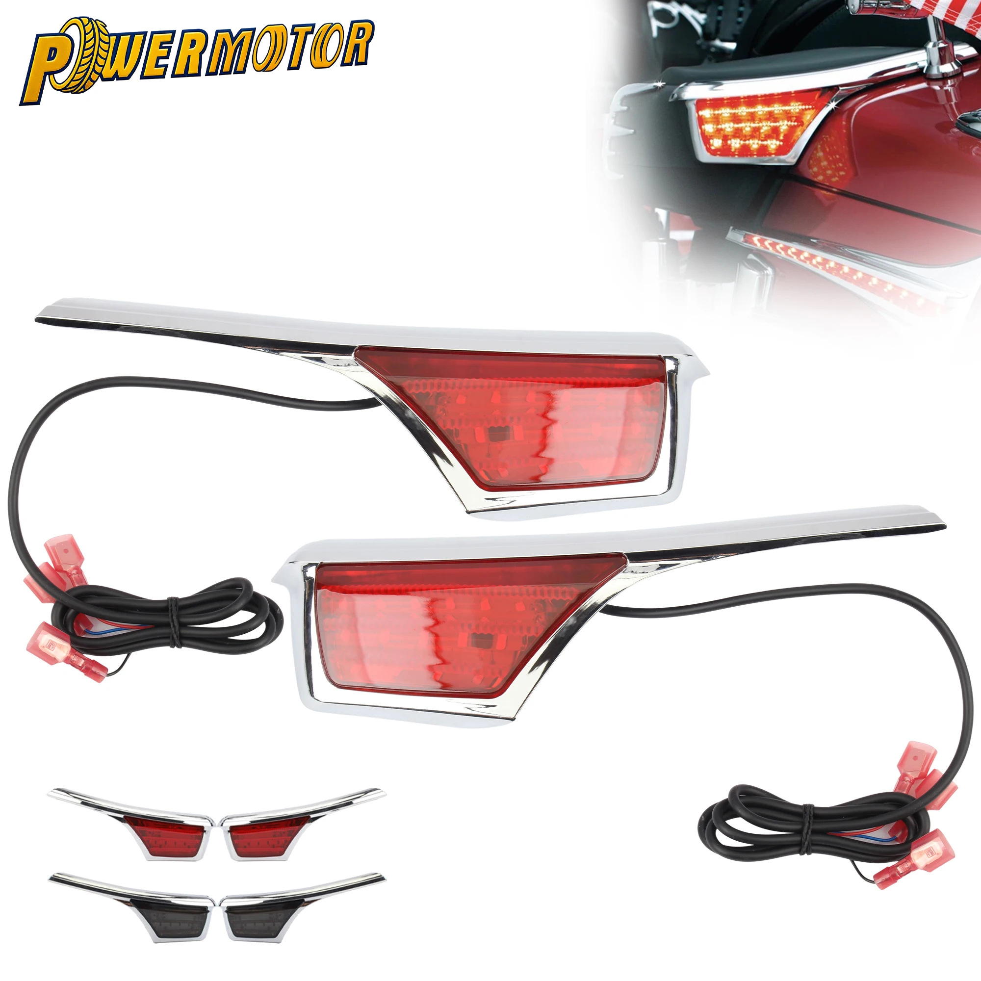 

1 Pair Motorcycle LED Turn Signal Side Decorative Lamp Tail Running Indicator For Honda Goldwing Gold Wing GL1800 2006-2017