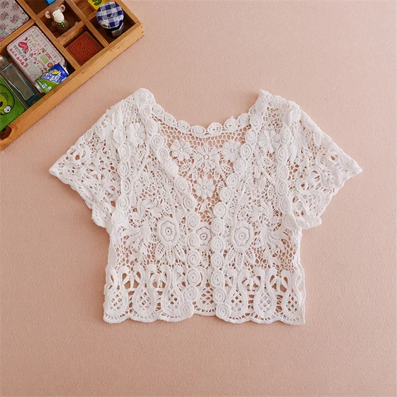 White Black Apricot Women Short Sleeve Shrug Bolero Lace Wedding Bridal Summer Jacket Elegant Lace Cape Knit Vest Vest Women