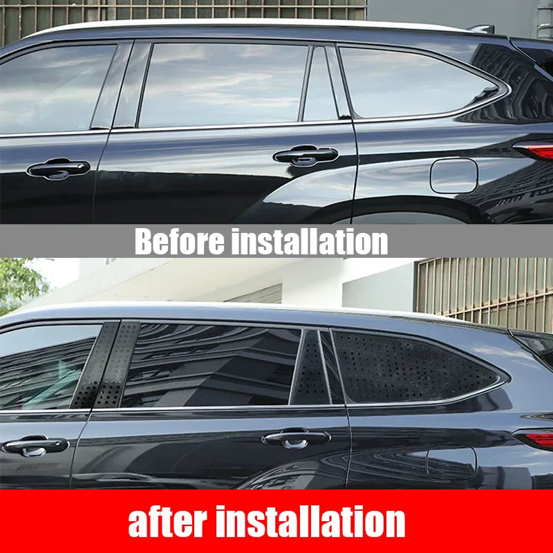 For Toyota Highlander XU70 2025 2024 2023 2022 Rear window triangular honeycomb shaped louver frame exterior modification part