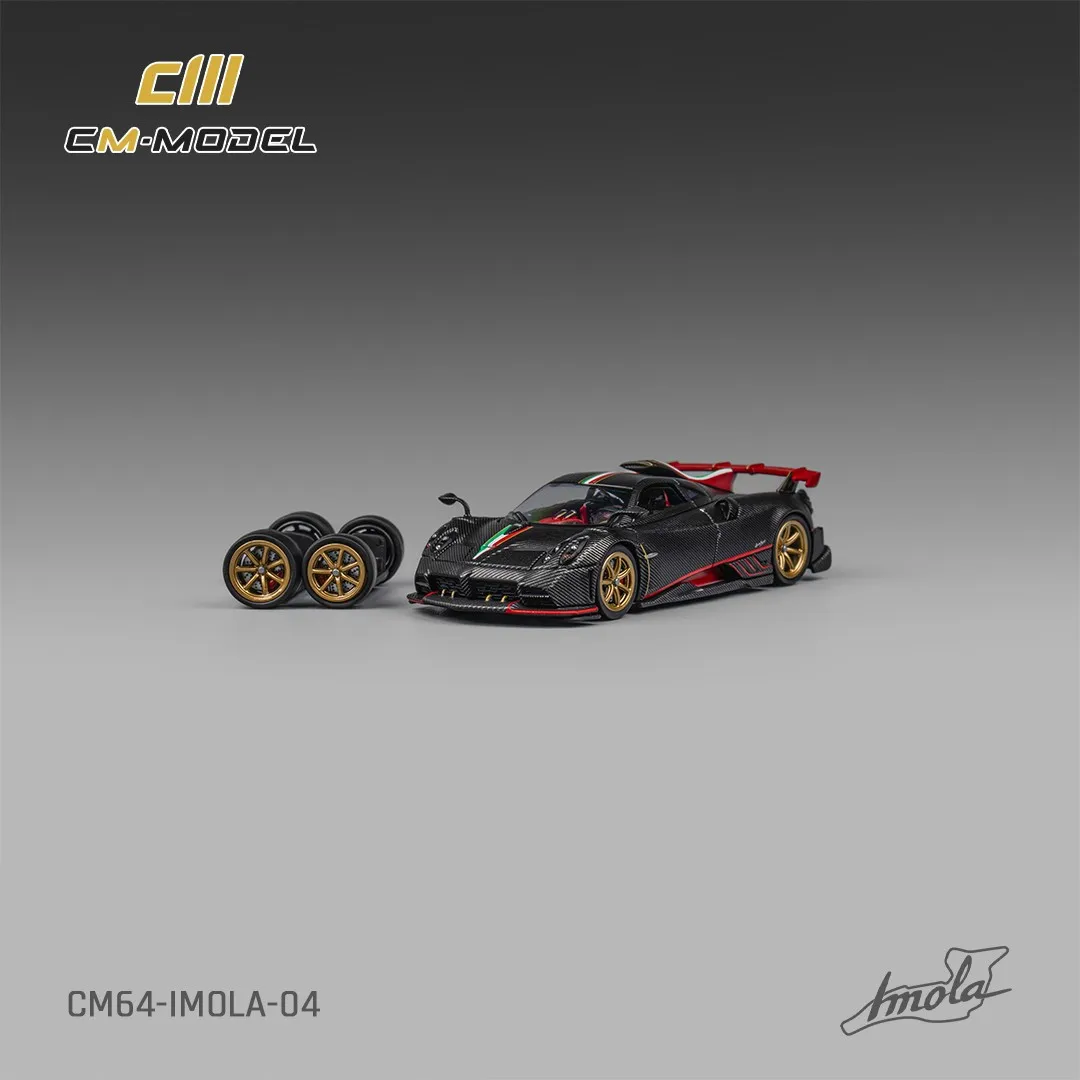 

CMModel 1/64 Diecast Pagani Imola Black dry carbon red