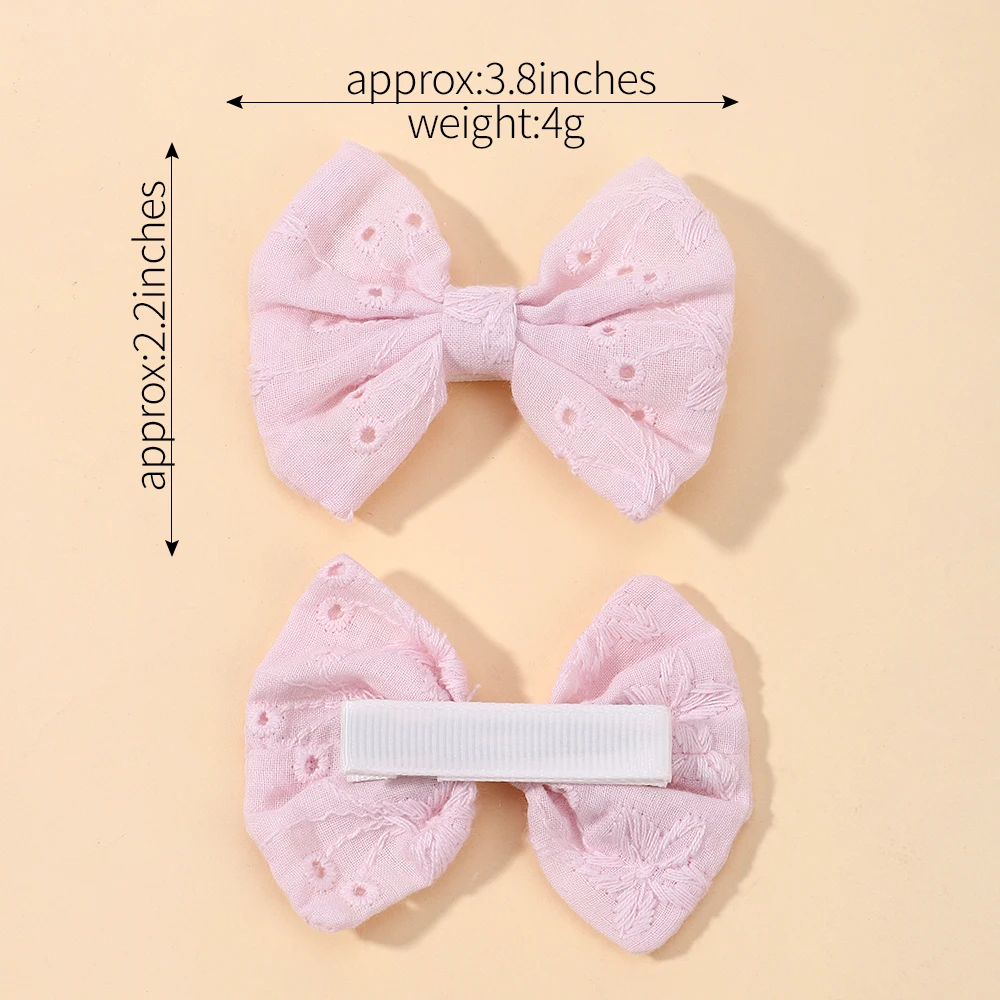 4Pcs/Set Sweet Hair Bows Hair Clip Children Lovely Bowknot Hair Pins for Baby Girls Hair Accessories Print Hollow Hairgripe Gift