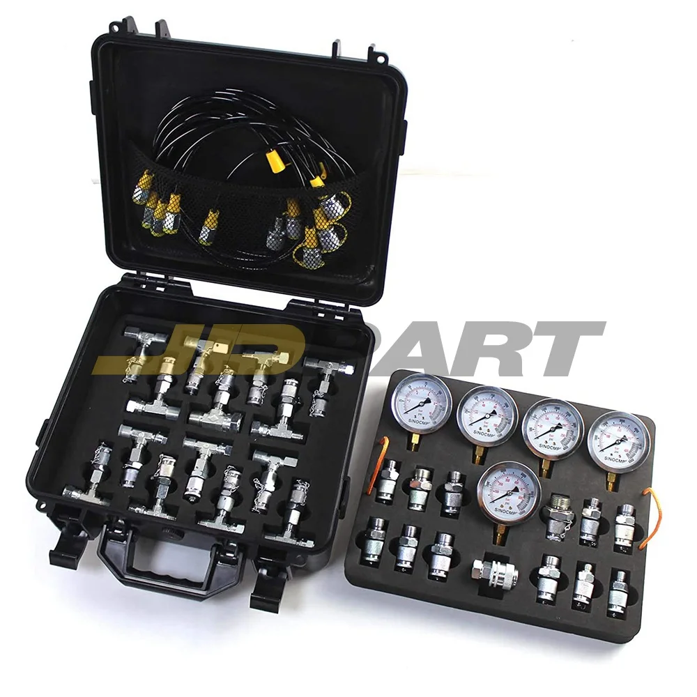 5 Gauge 24 Adapter Hydraulic Pressure Test Kit Quick Connector For CAT Komatsu