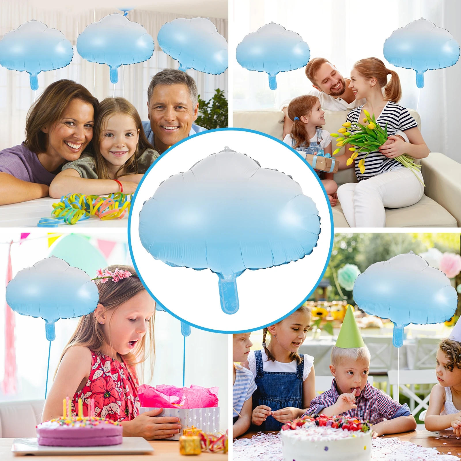

10pcs Cloud Shape Balloons Aluminum Film Reusable Party Decorations Birthday Wedding Festival Balloons Garlands Photo Props