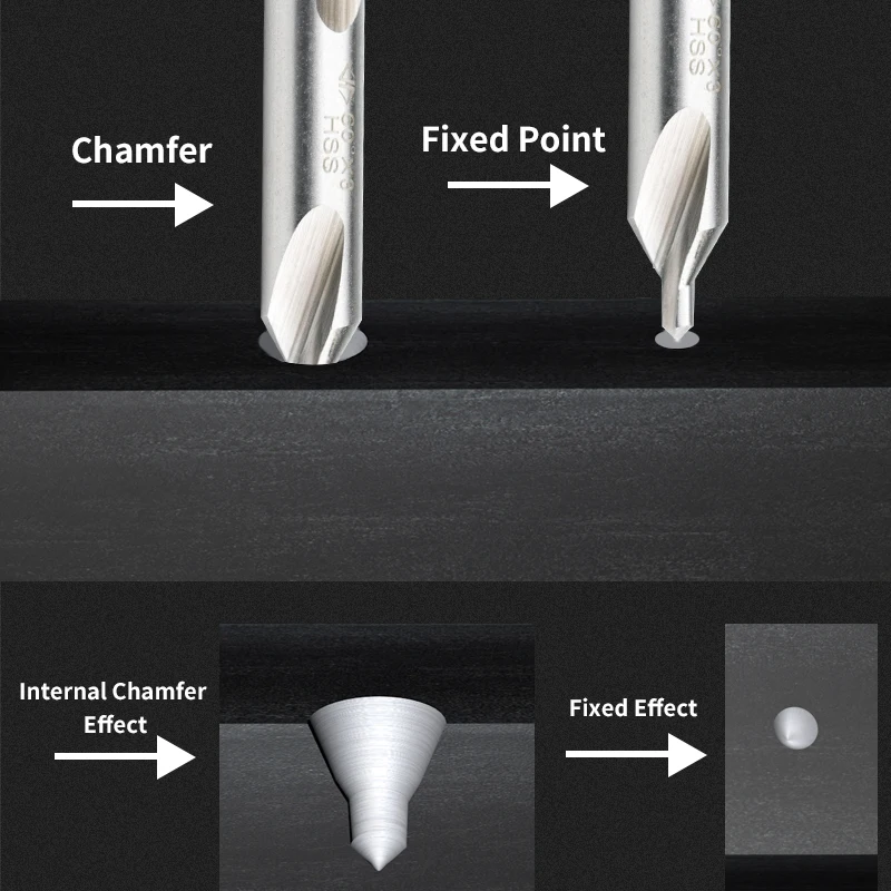 Imagem -04 - Hss Centro Broca 60 Graus Countersink Mm14 mm Bit Ângulo para Metal Liga Cobre Ferro Alumínio e Titânio 10 Pcs