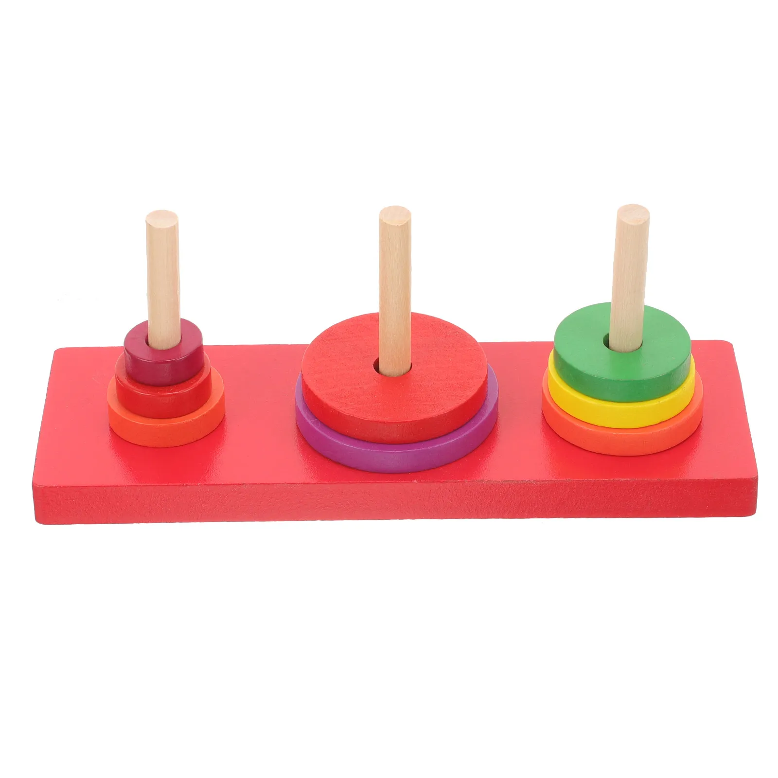 Set di 1 Torre di Anelli in Legno Colorati, Gioco Educativo per Bambini, Sviluppa Creatività, Logica e Coordinazione Occhio-Mano