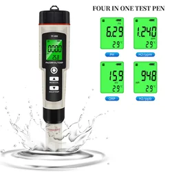 2/3/4 in 1 PH ORP H2 temperatura misuratore ricco di idrogeno penna portatile rilevatore di purezza della qualità dell'acqua per acquario piscina idroponica