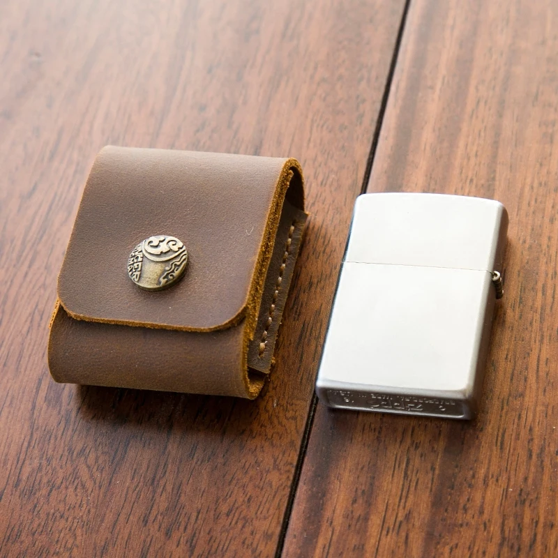 Genuine Leather Lighter Case, Cowhide Custom Protective Sleeve, Lighter Storage Belt Bag, Handmade for Zippo Lighter Case