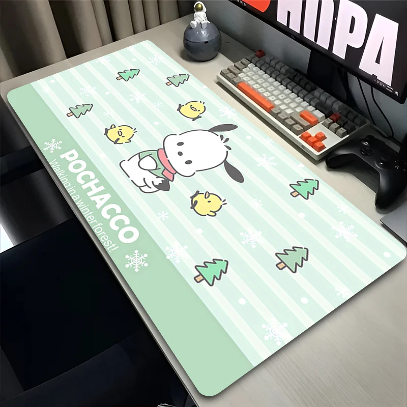 Mouse Pad PC Non Slip Rubber Cute Mousepad Laptop Gamer Cabinet Keyboard Pad Office Computer Gaming P-pochacco HD Desk Mouse Mat