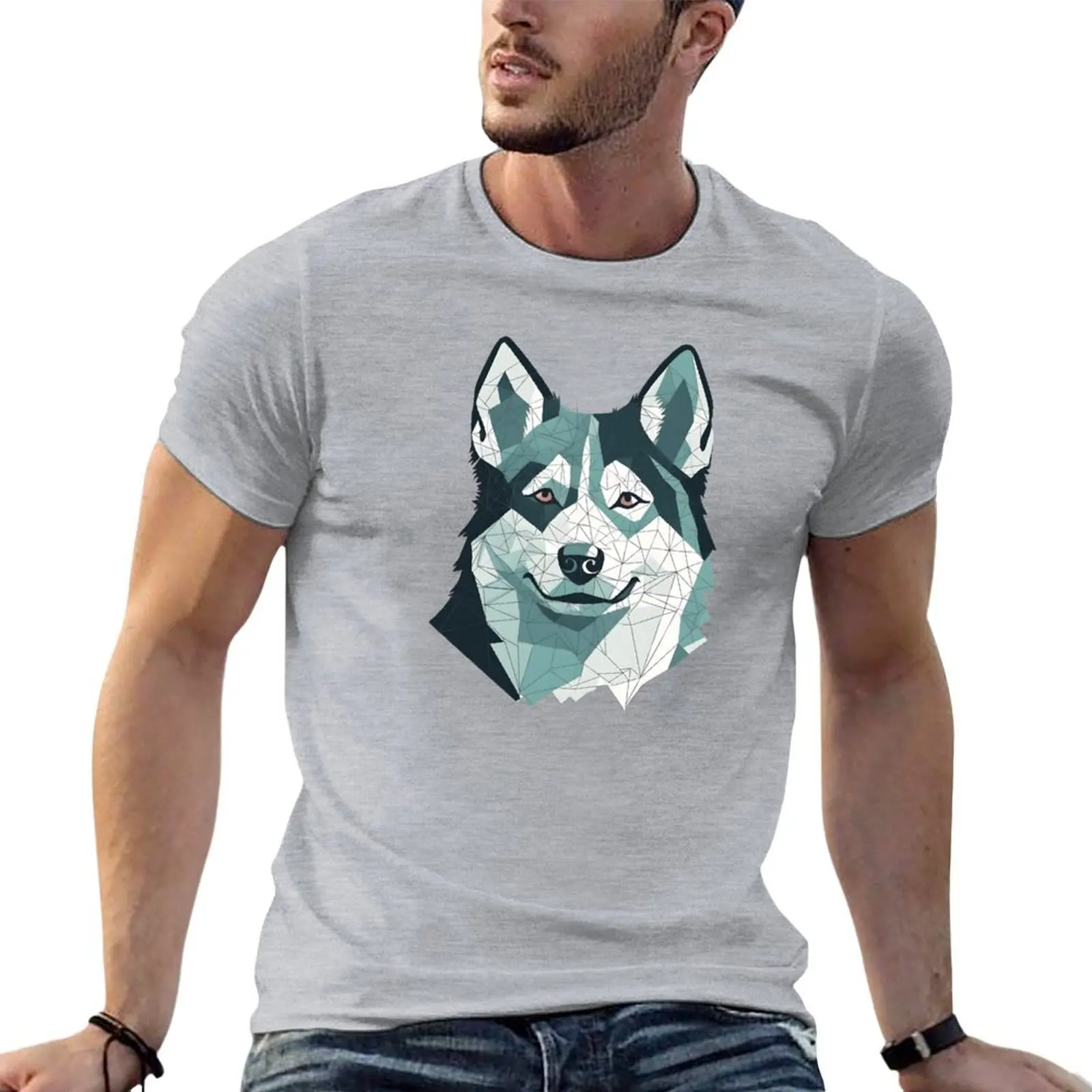 

Siberian Husky (Minimalist design) T-shirt aesthetic clothes Aesthetic clothing boys whites tees mens graphic t-shirts anime