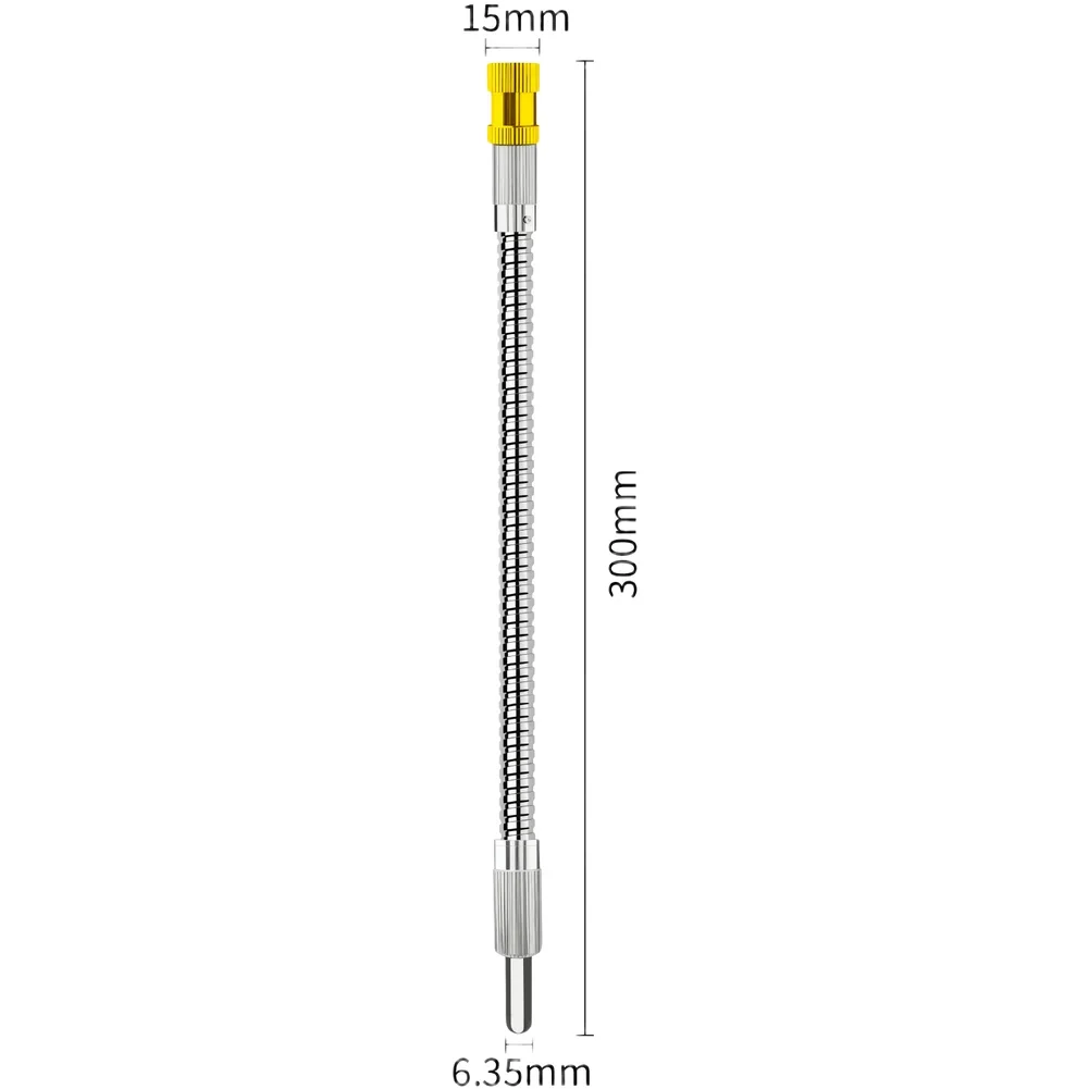 Flexible Magnetic Extension Rod with Hex Shaft for Drills Featuring Bidirectional Output and Secure Magnetic Grip
