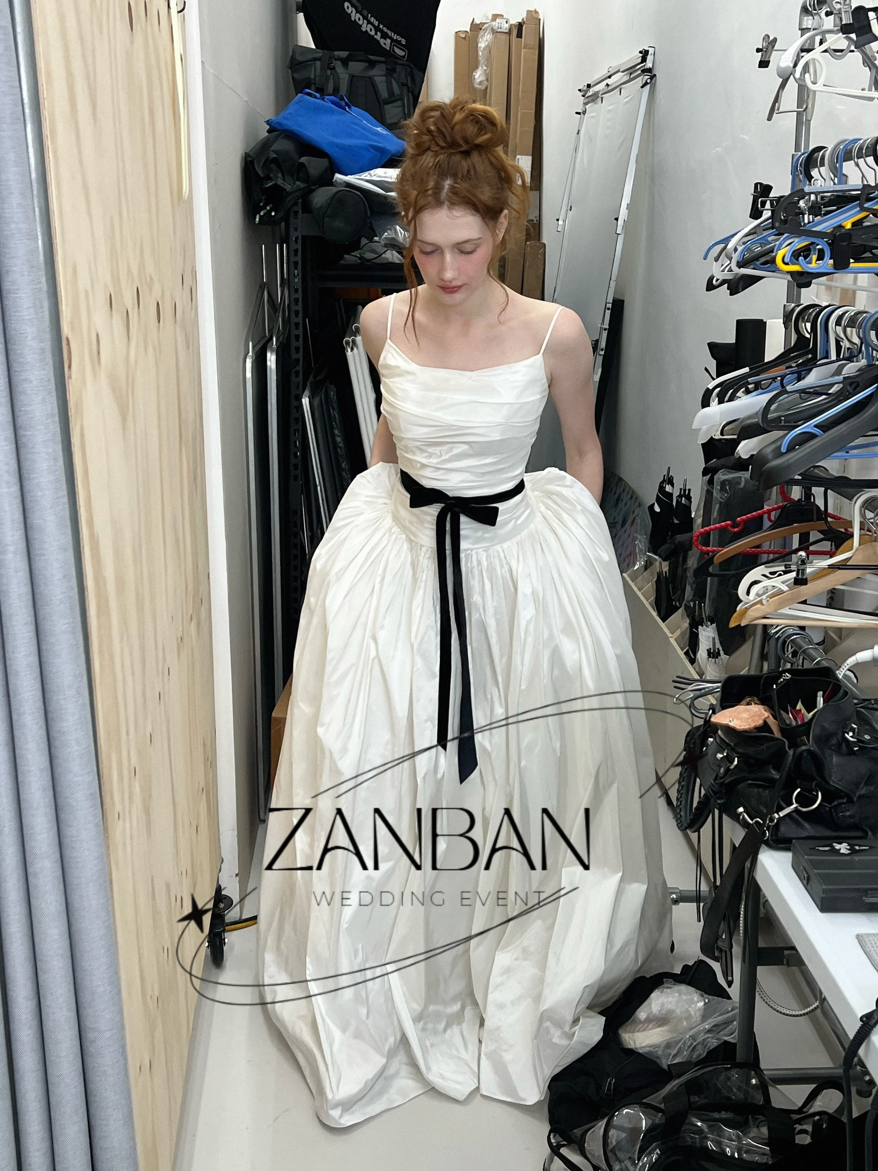ZanBan Princess Lvory A-Line Taffeta 2027 Wedding Dresses Lace Pleat Spaghetti Strap Bridal Gown Customized Vestidos De Novia