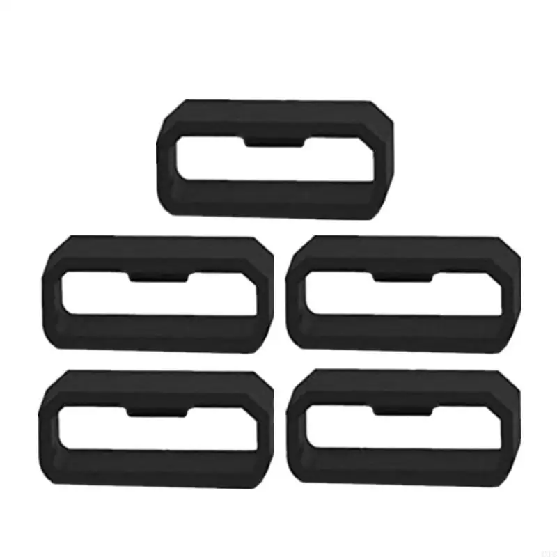 5Pcs 20/22/26mm 고무 시계 밴드 블랙 스트랩 루프 링 실리콘 시계 밴드 액세서리 홀더 Garmin Fenix7 7X 6X 6 5X 5