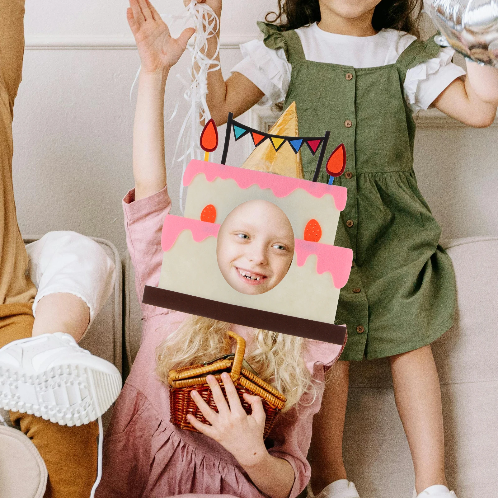 

Birthday Cake Headband Lightweight Comfortable Party Photo Props Creative Birthday Headdress Party Supplies Cake Headdress