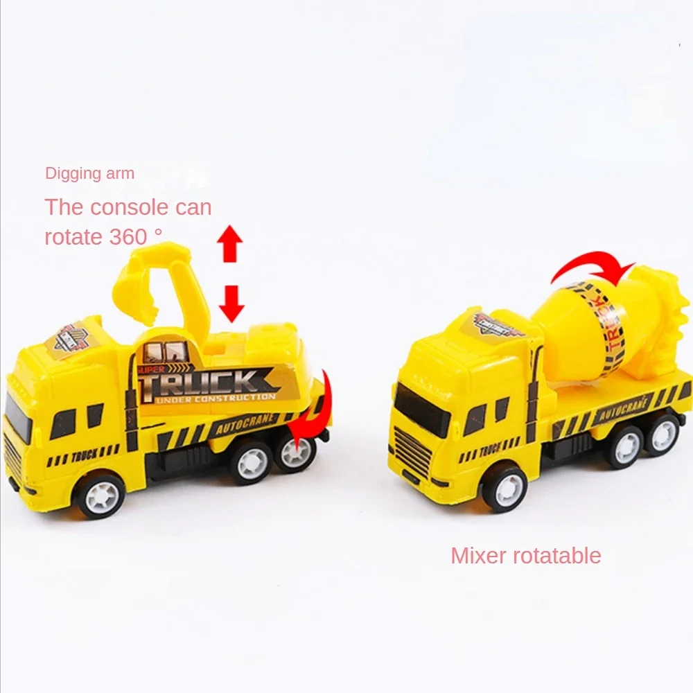 4Pcs Kids Toy Car Inertia Engineering Vehicle Sanitation Truck Models Military Fire Engine Pull Back Cars Boys Toys for Children