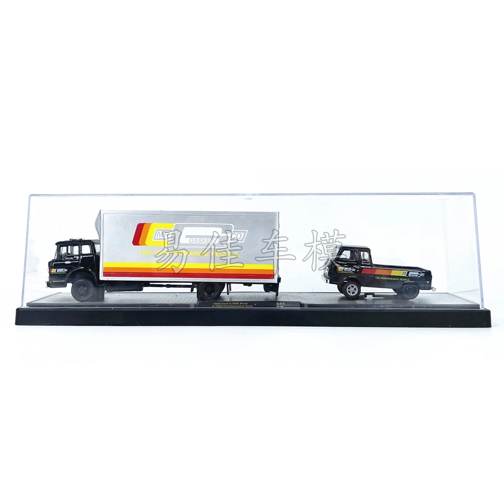 M2 Machines 1/64 1966 Ford C-950 Truck 1965 Ford econoline Truck S41 Black Silver Die-cast Alloy Car Model Collection Gift