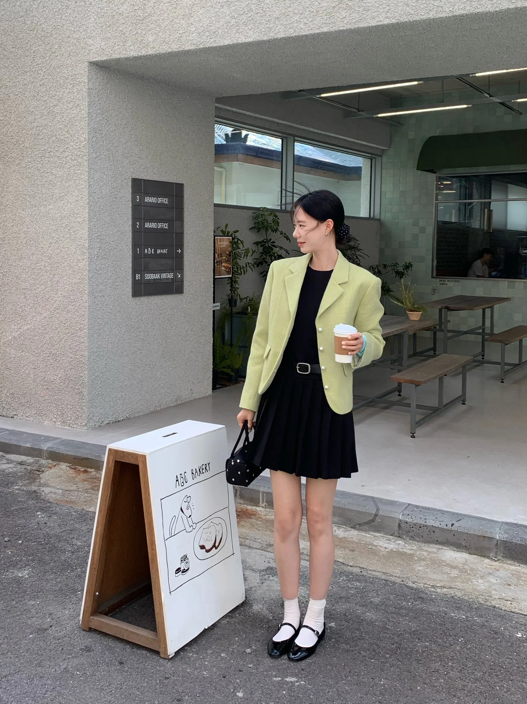 

Ele Pearl ort Jaet с большими цветами Маленький ароматный костюм с воротником для поездок на работу и ветер Slim Fit Long Sve Pure Color