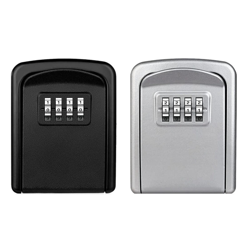 

Key Lock Box Wall Mounted 4 Digit Combination Lock Box For House Key Weatherproof Security Key Storage Lock Box