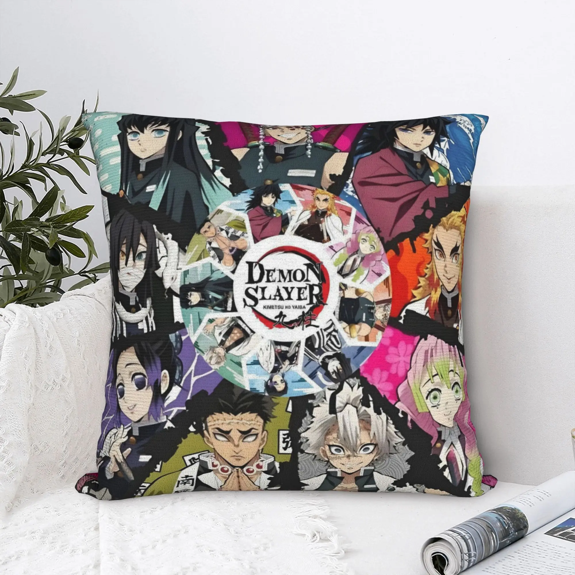 Demon Slayer Anime Manga    Pillow Covers Home Decorative Nordic Tanjiro Kamado Nezuko  Cushions for Sofa Square Pillowcase
