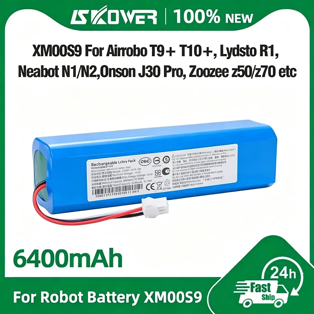 SKOWER 14.8V Robot Vacuum Cleaner Battery for Xiaomi Viomi S9 Roidmi Eve Plus Neabot N2 Laresar L6 Pro Lydsto R1 Proscenic M7 M8