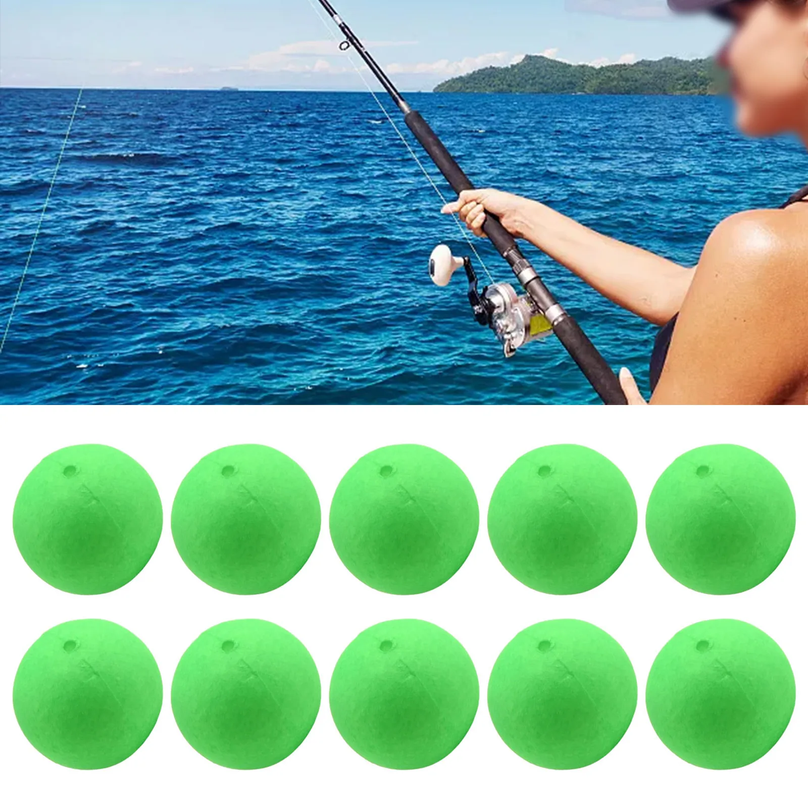 10pcs 15mm Fishing  Floats Bobber Ball Beads Foam  Strike Indicators Buoys  Tackle Bright Color For  Ocean Boat Fishing