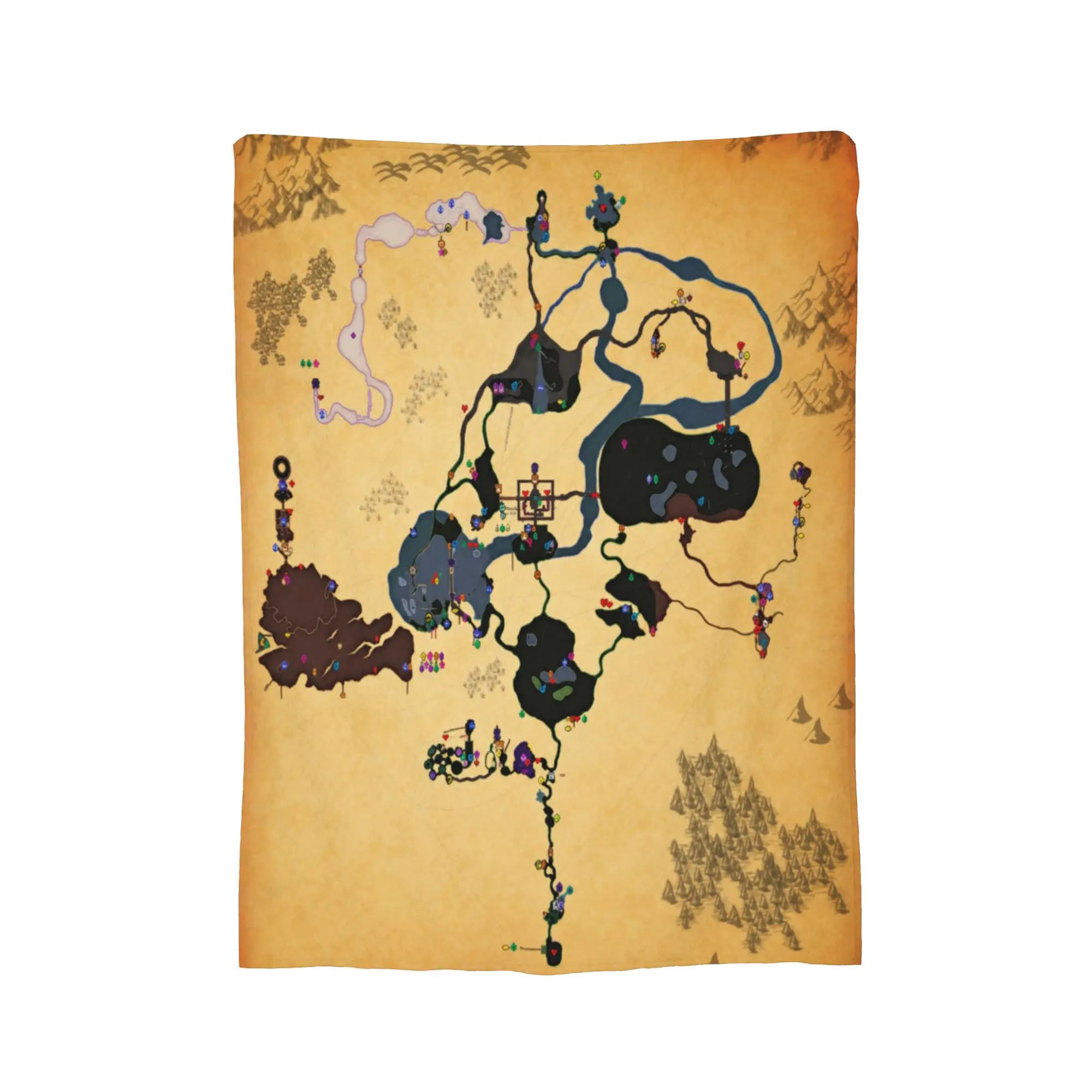 Z-Zeldas Old Treasure Map Blanket  Warm Soft Comfortable Plush Throw Blanket For Boy Girl Couch Bed Flannel Bedspread Bed Cover