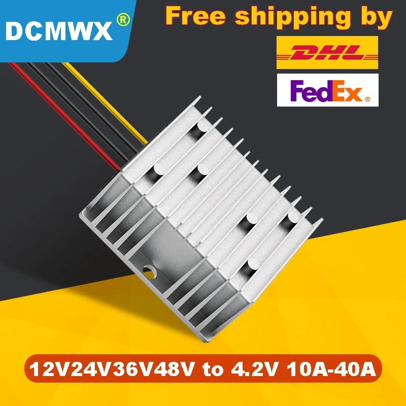 

12V24V Buck voltage to 4.2V DC to DC Power supply converter 10A20A30A40A car transformer 36V48V step-down 4.2V power adapter