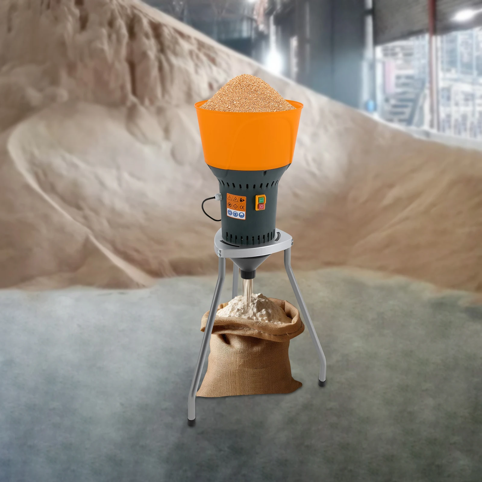 1300W 50L 전기 곡물 밀 그라인더, 5개의 체, 밀/옥수수용 고속 건식 곡물 그라인더, 삼각대 디자인, 미국 플러그