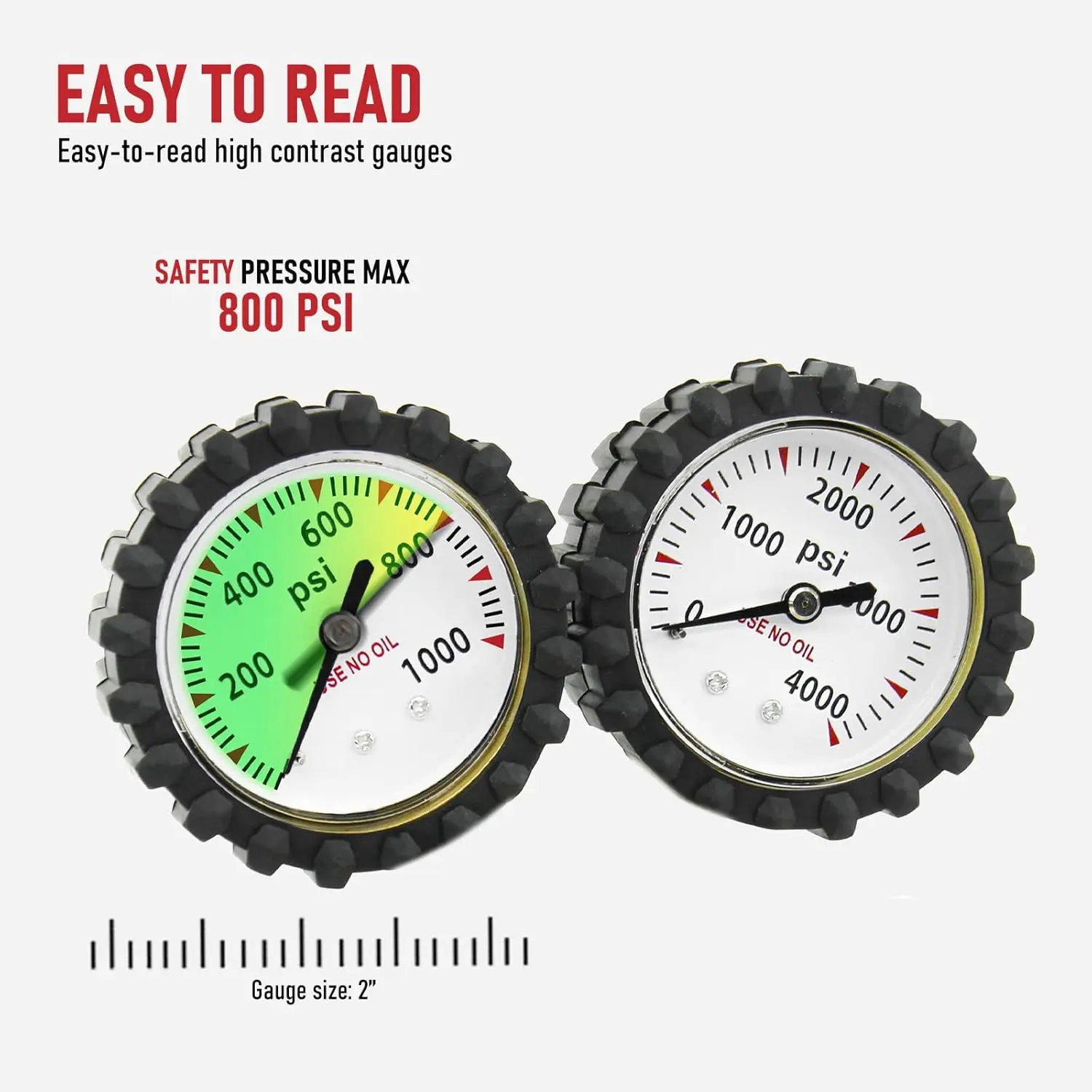 High-Pressure Nitrogen Regulator with CGA580 Inlet, Adjustable 0-800 PSI Output, Brass Fittings for HVAC and Refrigeration