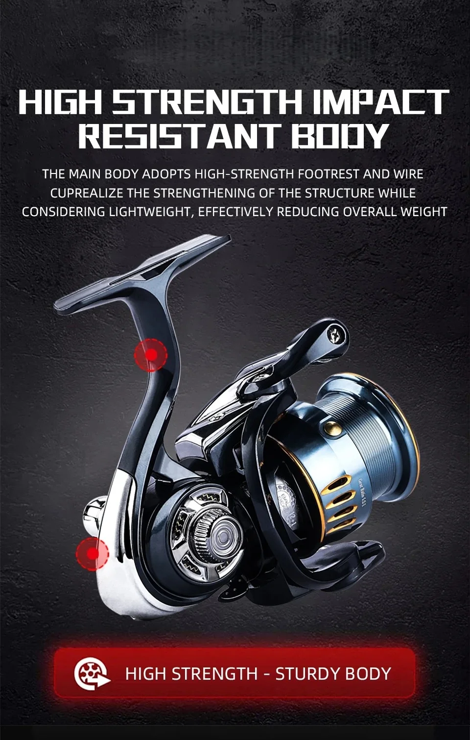 Okuma Original Nahtloses Spinnrad, Modelle 1000-2500-5000, Ausgestattet mit Stylischen Polarisierten Angelbrillen – Detail 10