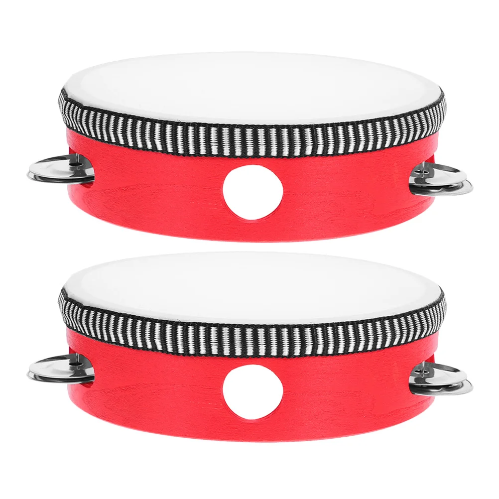 

2Pcs Hand Tambourine Drum Lightweight Portable Musical Instrument for Children Beginners Percussion and Dance Entertainment