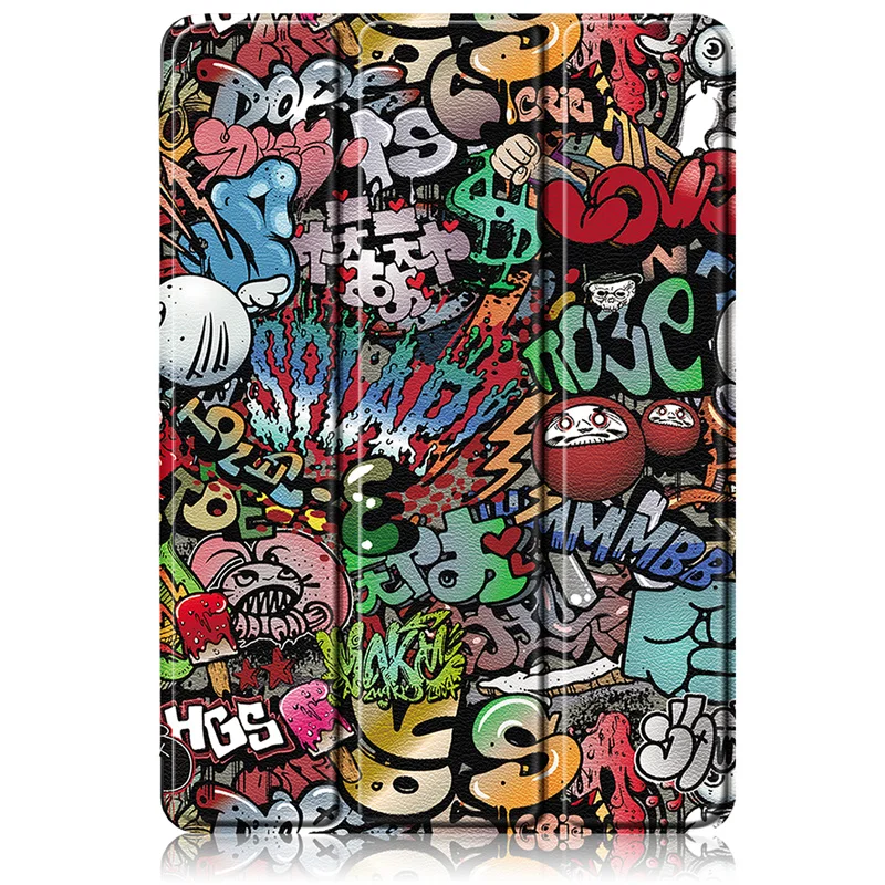 Gefenis For Lenovo Tab M11 Case Trifold Paint Leather Acrylic Hard Back Smart Cover For Xiaoxin Pad 2024 Lenovo M11 Case With Pe