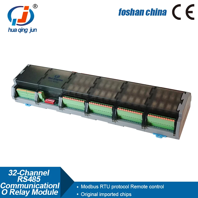 Chingjun 32DI 32DO RS485 وحدة مرحل إيثرنت IO Modbus RTU/TCP 10A G2R-1 SPDT RJ45 مرحلات للتحكم في الإضاءة