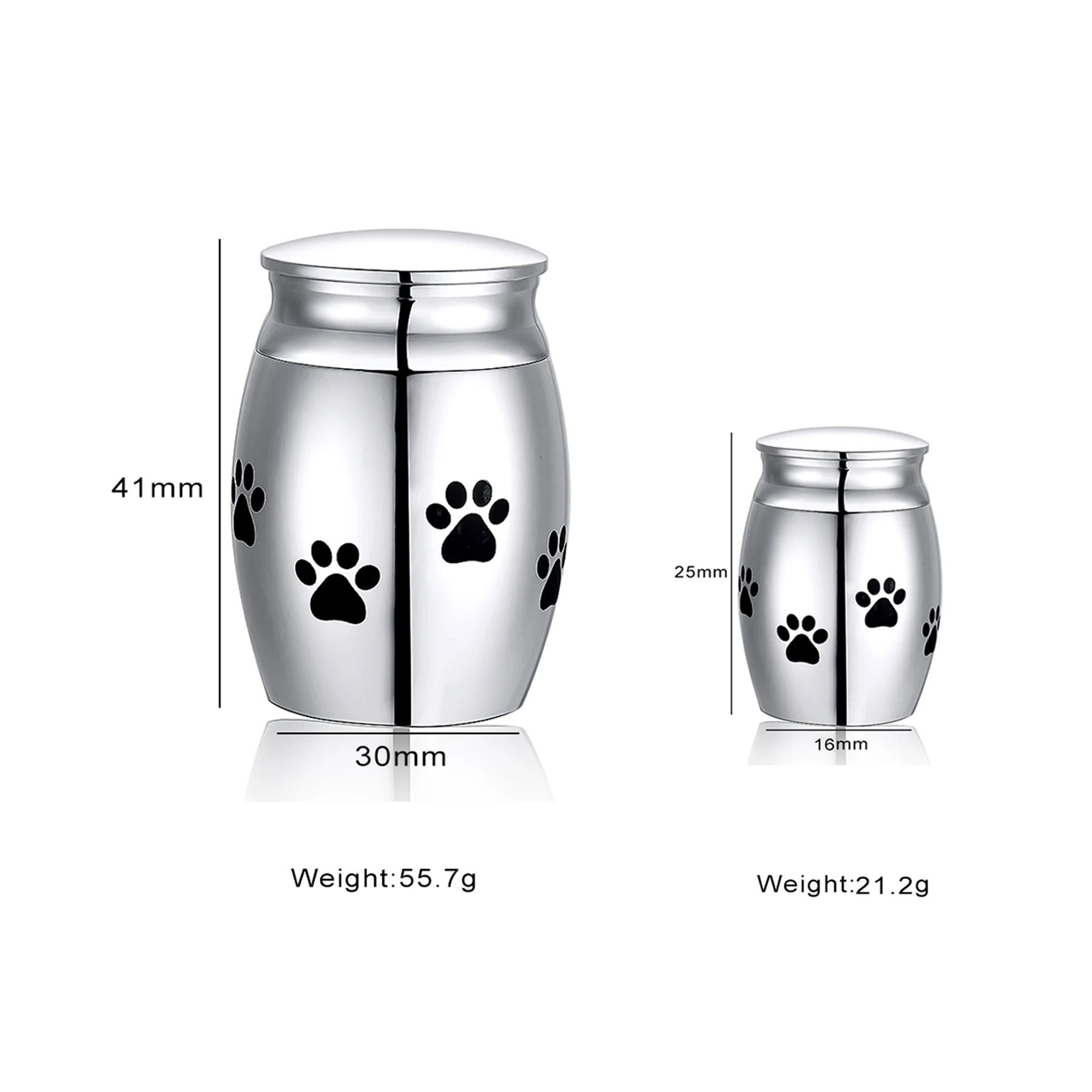 Hochwertige 25mm/40mm Dekorative Gedenkurnen aus Edelstahl für die Aufbewahrung von menschlicher oder tierischer Asche - "Immer in meinem Herzen" – Detail 1