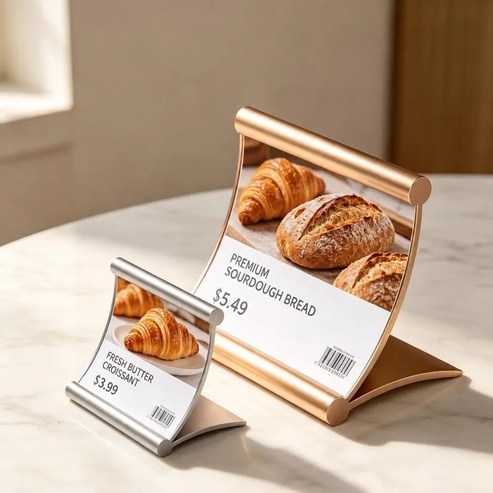 Simple Aluminum Alloy Table Sign Holder Pull-out Desktop Price Tag Stand Menu Card Holder Retail Shop