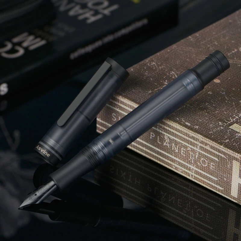 Asvine V200 Titanium Fountain Pen Vacuum Filling Ink Pen Asvine / BOCK EF/F//B Nib For Writing Stationery School Supplies