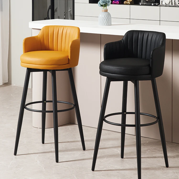 

Budget-Friendly Bar Chairs and Stools Set Black PU Leather for Kitchen and Restaurant Bar Chairs and Stools