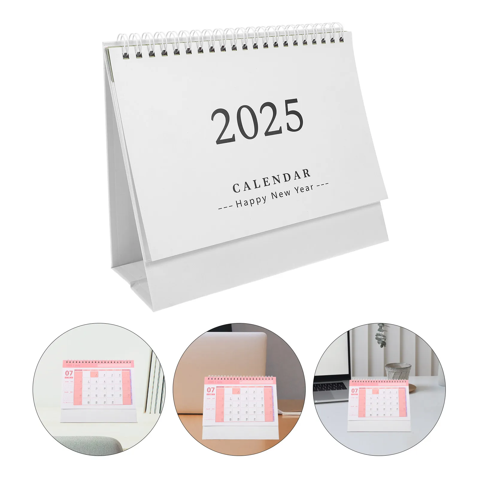 

Настольный мини-календарь на 2025 год: компактный ежедневный планировщик с двойной проволочной переплеткой, откидной, для дома и офиса