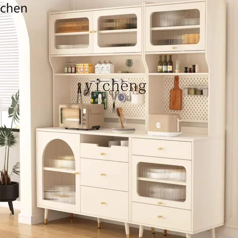 ZMLDining Side High Cabinet Wall Integrated Wire-Wrap Board Cabinet Home Kitchen Living Room Coffee Machine French Tea Cabinet