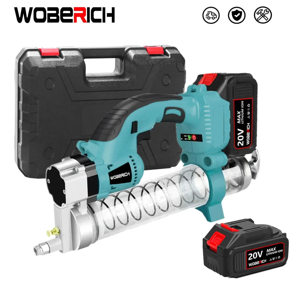 Cordless Professional Electric Grease Gun Kit Oil Injector Fat Machine 10000 PSI Power Tools For Makita 18v Battery By WOBERICH