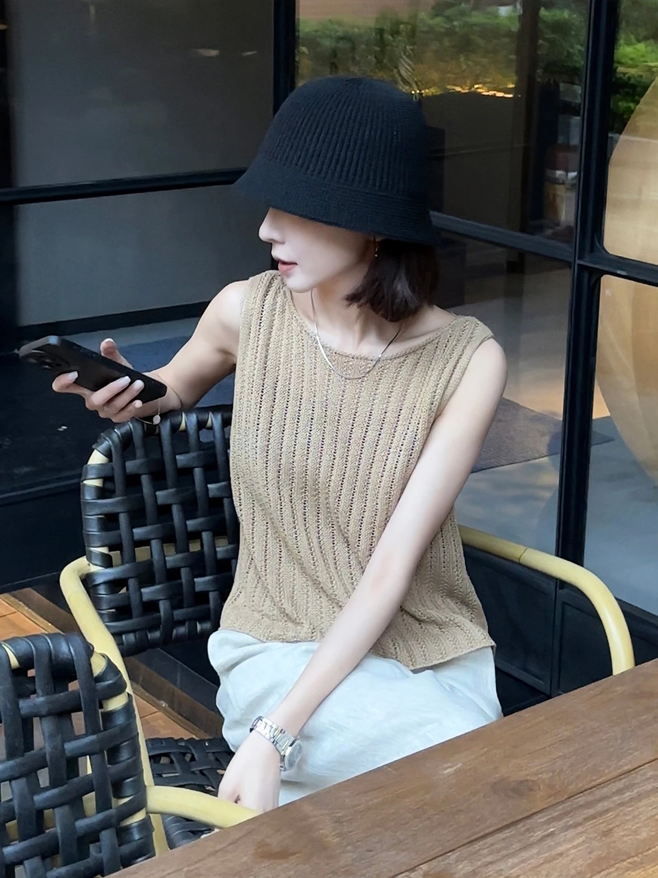 

Жилет Sli Lazy Vintage Svel: универсальный, простой дизайн, модный, средней длины, однотонный, для повседневной носки, свободного кроя