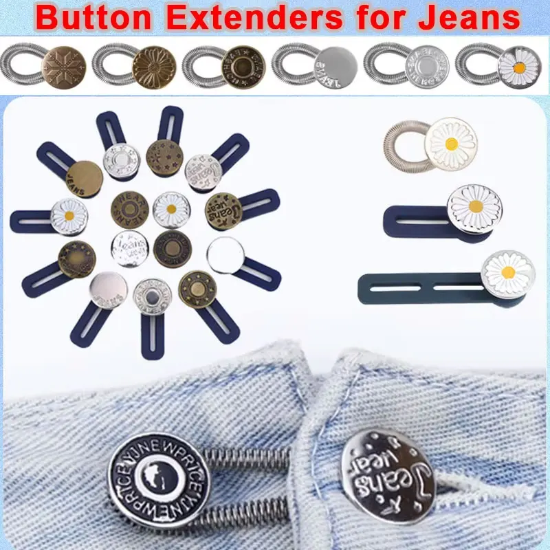 5/10/20PCS Invisible Button Extenders Button No-Sew Waistband Extender Flexible Adjustable Elastic Waist Extenders for Jean Pant