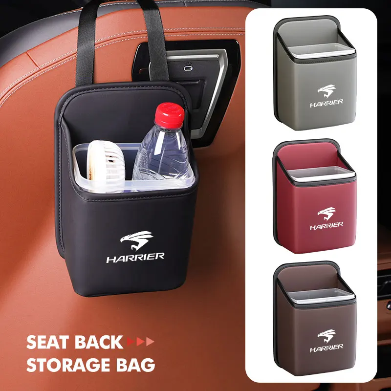 Car Seat Back Hanging Trash Can Organizer Garbage Storage Bag For Toyota Harrier 80 30 60 XU30 XU60 Venza 2020 2021