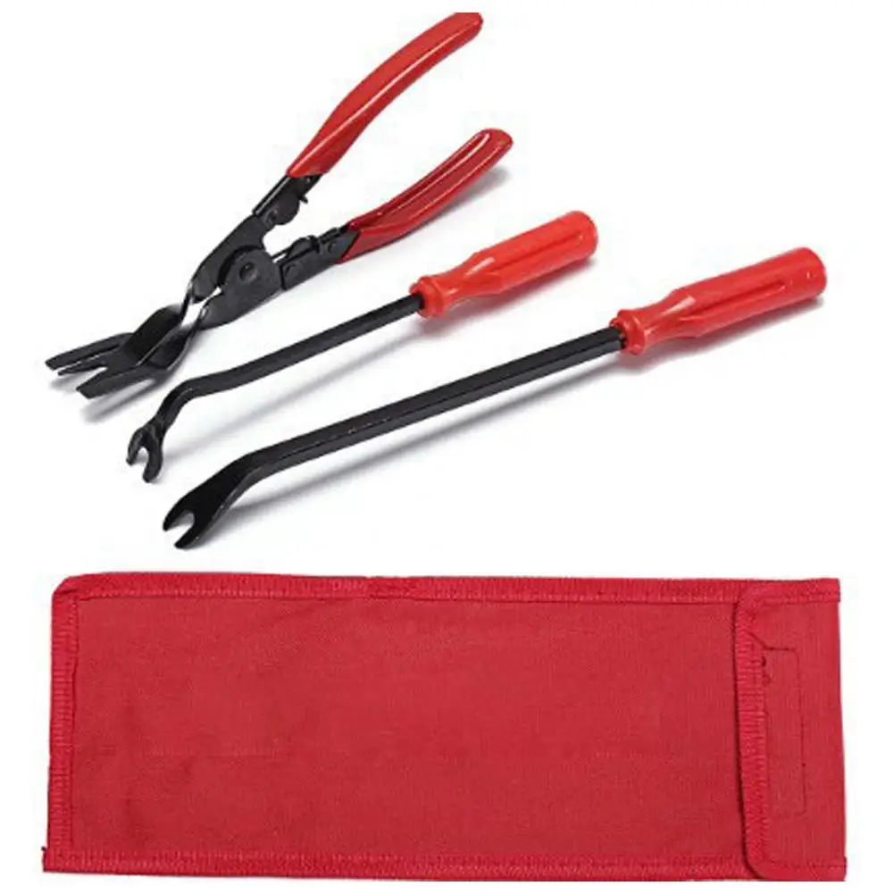 3pcs Car Clip Pliers Set Fastener Remover Screwdriver Auto Interior Combo Repair Kit Disassembly Tool