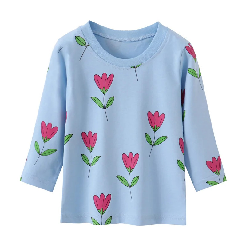 Jumping Meters 2-7T New Arrival Girls T shirts Autumn Spring  Children\'s Clothing Long Sleeve Baby Blouses Kids Tees Tops