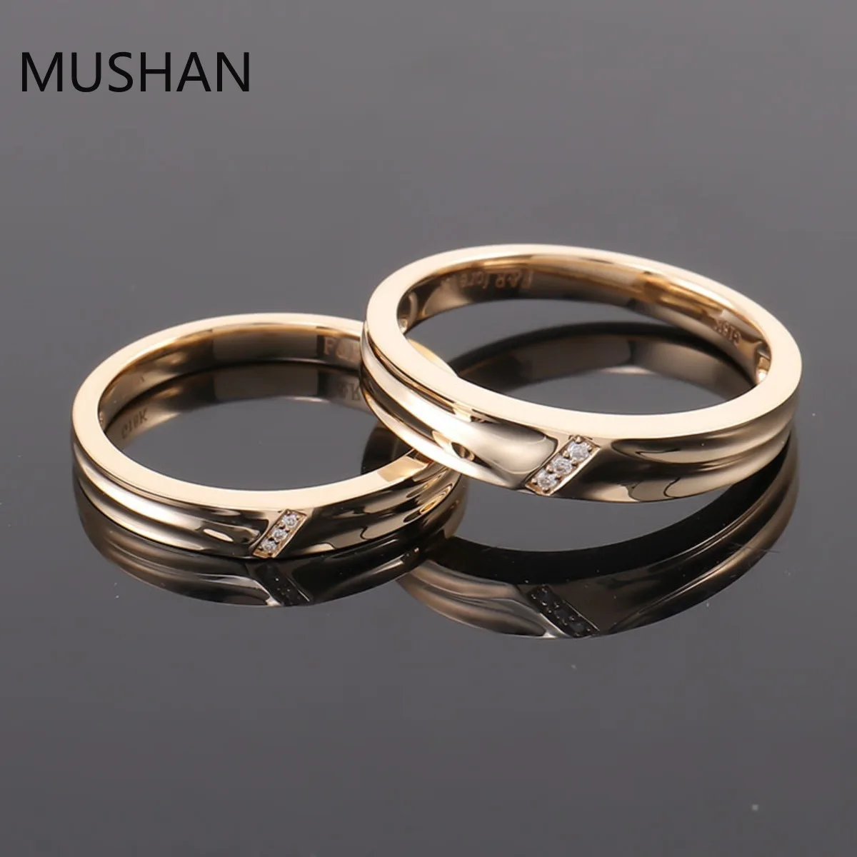 MUSHAN Luxury Custom 14K 18K Gold Rings Band Jewelry With Moissanite Diamond Lab Grown Gemstones Diamond Wedding Ring For Women view 4